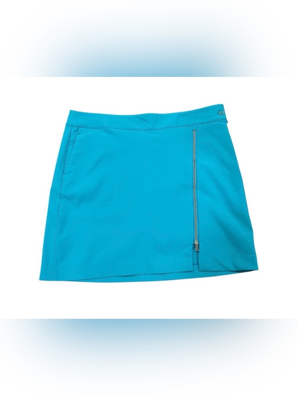 NEW EP New York Pro 18” Stretch Skort Aqua Crush Size 12 Golf Mini Zipper Tennis